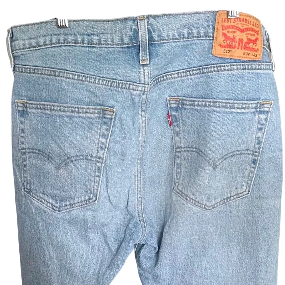 Levis 512 Slim Taper Mens Jeans Light Wash Blue‎ W34 L32 Denim Pants